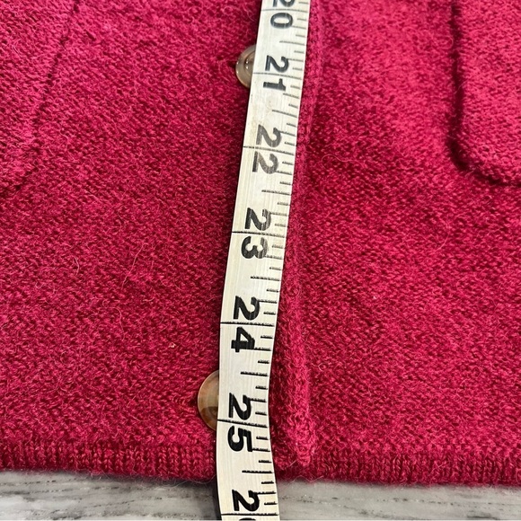 Vintage Jantzen Maroon Shawl Collared Wool Cardigan Hand Embroidered Flowers M/L - Picture 7 of 9